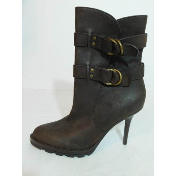 NEW Coach Espresso Brown Leather Mid Calf Boot  Final Price - Picture 6 of 8